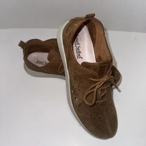Josef Seibel BROWN Laser Cut Leather Lace-Up Shoes - Size 38/7.5 US - Picture 1 of 8
