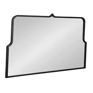 Gezella Wide Arch Mirror, 37 x 24, Glam Scallop Arched 37"L x 24"W Black - Picture 1 of 7