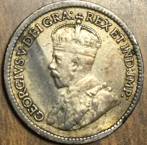 1916 CANADA SILVER 5 CENTS COIN - Picture 1 of 2