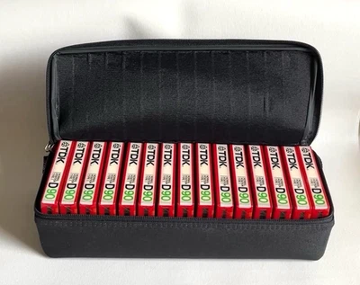 Vtg TDK Cassette Holder & 15 TDK D90 Blank Audio Cassette Tapes Japan Sealed - Image 1 of 4