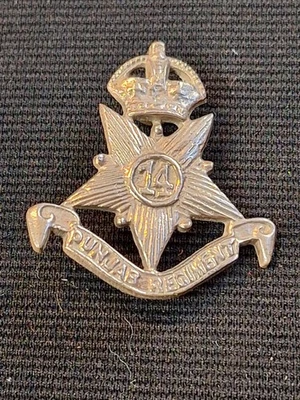 14TH PUNJAB REGIMENT CAST CAP BADGE WHITE METAL ON LUGS ORIGINAL Foto 1 de 2