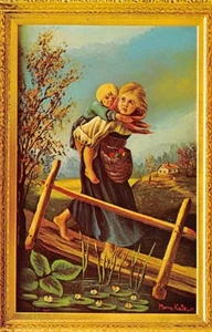 MORRIS KATZ Oil Painting Art Mother & Child 1967 Chrome Vintage Postcard - Picture 1 of 2