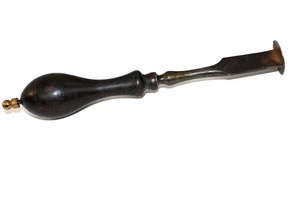 Antique Leather Burnisher Seam Leather Rubbe Sailmaker Tool Wood Handle Maritime - Picture 1 of 7