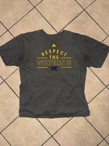 Michigan Wolverines Respect The Wolverines T-Shirt XL Gray Adidas NCAA - Picture 1 of 5