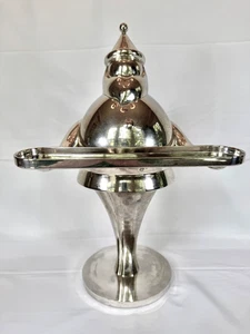 Candelabro de Navidad vintage Pottery Barn grande Santa Baby plateado - Imagen 1 de 8