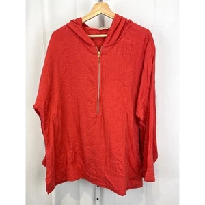 SOFT SURROUNDINGS Kemia Gauze Hoodie 1/2 Zip Pullover Top 2FV00 Orange 2X Plus - Picture 1 of 7