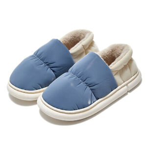 Womens Unisex Comfy Plush Lined Home Slippers Casual Round Toe Shoes House Boots