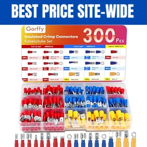 300x Auto Wire Crimp Connectors Kit 0.5-6.0mm² Spade Ring Male Female Terminals - Picture 1 of 8