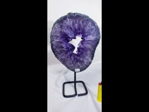 Amethyst Kristall Ring auf Eisenständer - poliert - hervorragende Farbe - über 12" T - Bild 1 von 8