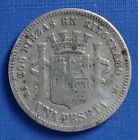 Pièce d'argent Espagne One Peseta, 1870 SN/M Hispanie, KM#653, 835 argent, F, #1123