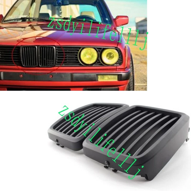 1xPara BMW E30 318i 325i 1982-1994 Rejilla Superior Delantera Cubierta Negro Mate Borde Foto 1 de 1