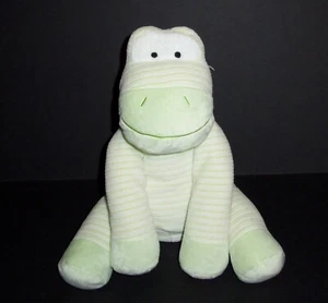 11" Animal Adventure Green White Stripe Frog Plush Stuffed 2010 Lovey Toy - Picture 1 of 3