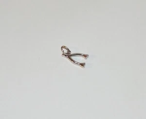 Sterling Silver Lucky Wishbone Charm Pendant Vintage - Picture 1 of 4