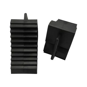 Wheel Chocks Tyre Brake Stoppers with Handle x2 (Caravan Trailer Ridged Wedges) - Picture 1 of 7