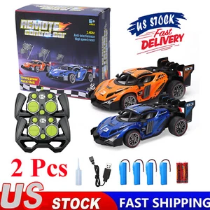2 Pcs Kids Remote Control Drift Car with Spray, Light, Racing Cars Xmas Gifts - Picture 1 of 8
