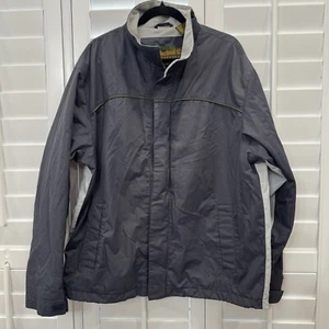 Timberland Windbreaker Jacket Men's Large Black Gray Waterproof Full Zip VTG - Picture 1 of 7