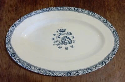 Ancien grand plat en faïence Terre de fer  décor salamandre DN4814 - Photo 1/4