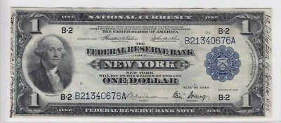 1918 $1 Federal Reserve Bank Note Green Eagle New York, NY FR#712 B21340676A - Image 1 of 4
