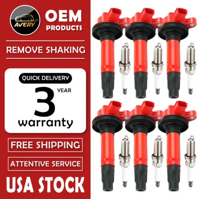 ✅Energy 6 Ignition Coils & Iridium Spark Plugs for Ford Lincoln Mazda 3.7L UF553 Foto 1 de 4
