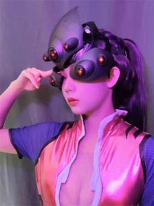 Overwatch Widowmaker Cosplay Halloween Mask Accessory Party prop LED Helmet Gift - Picture 1 of 11