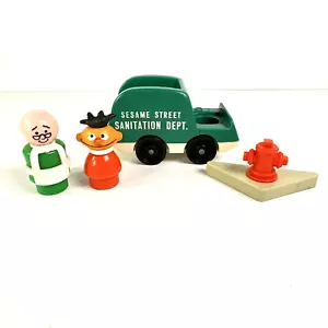 Vtg Little People Sesame Street Sanitation Truck Ernie Mr. Hooper Fisher Price - Picture 1 of 6