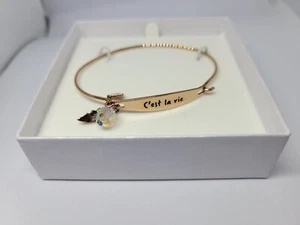 NEW Swarovski Crystal Bracelet, Embossed With C'est Le Vie - Picture 1 of 3