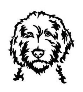 Vinyl Decal for Window  - Golden Doodle (May Personalize w/ Name) Various Colors - Picture 1 of 7