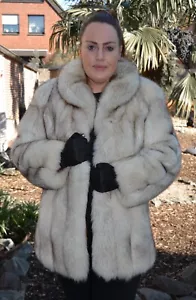 A5313 BLAUFUCHS JACKE FUCHSJACKE ECHT PELZ FUCHS PELZJACKE - REAL FOX FUR JACKET - Bild 1 von 24