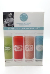 NEU 4er Set Martha Stewart Longdrinkgläser mit Cocktail Rezepten & Rezeptheft - Bild 1 von 13