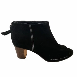 CLARKS Size 9.5 CUSHION PLUS STRAP SANDALS SHOES Black Suede EU 41 Zipper - Picture 1 of 7