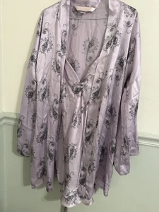 2 Pcs Victoria’s Secret Vintage Silk Slip Dress Robe Lilac Paisley Small - Picture 1 of 7