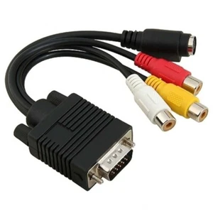 VGA SVGA to S-Video 3 Adapter Converter Cable SVGA to S-Video adapter - Afbeelding 1 van 3