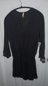 ELAN 1 Stück Surplice V-Ausschnitt Strampler Damen XL Extra Large schwarz Shorts transparent - Bild 1 von 10