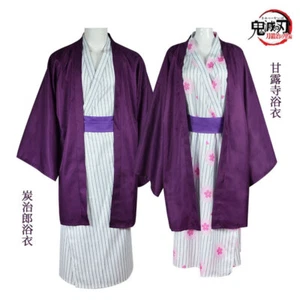 Demon Slayer Kimetsu no Yaiba 3 Kanroji Mitsuri Kamado Tanjirou Costumes Kimono - Picture 1 of 12