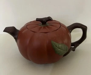 Vintage Chinese Yixing  Clay Teapot Zisha Ceremony Ceramic Pumpkin Teaware - Picture 1 of 10