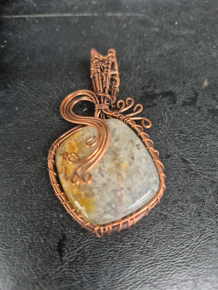 Sunstone Copper Wire Wrapped Pendant - Image 1 of 1