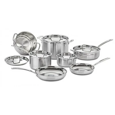 Cuisinart MultiClad Pro 12-Piece Stainless Steel Cookware Set Triple Ply - Image 1 of 4