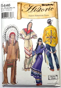 Simplicity 5446 Native American Clothing Sewing Pattern Costume Size XS-XL Uncut - Picture 1 of 2
