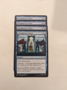 (4) Unexplained Vision *PLAYSET* Throne of Eldraine Regular NM MTG - Bild 1 von 1