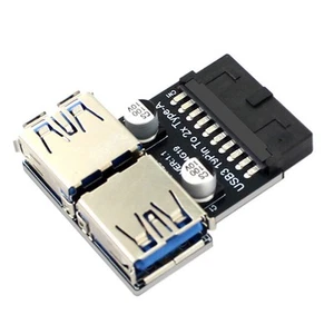 19Pin auf Dual USB3.0/3.1 Adapter 19P/20P auf Dual Typ-A Buchse Frontstecke8754 - Afbeelding 1 van 7