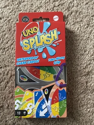 UNO Splash Waterproof Card Game With Take-Along Clip For 2-10 Players Ages 7+ - Image 1 of 2