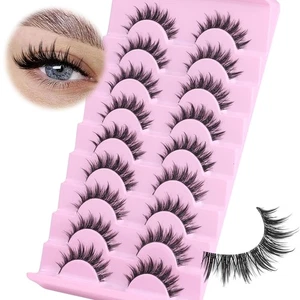 Manga Pestañas Postizas Wispy 3D Natural Ojo Puntiagudo Falso Negro  - Imagen 1 de 7