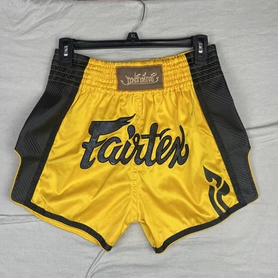Pantalones Cortos Fairtex Para Hombre Medianos Amarillos Muay Thai Boxeo Sparring Lucha Kickboxing Foto 1 de 4