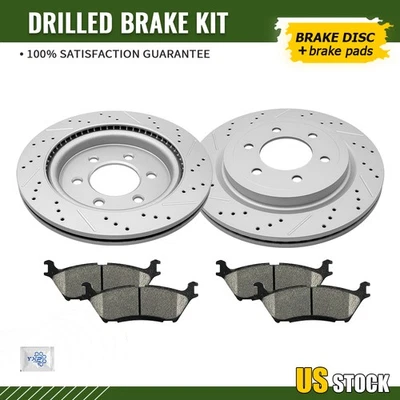 Rotores traseros girados y almohadillas de cerámica para Ford F-150 Expedition Lincoln Navigator Foto 1 de 4