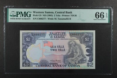 Western Samoa 2 TALA ... P-25 ... 1985 ... PMG 66 EPQ - Image 1 of 2