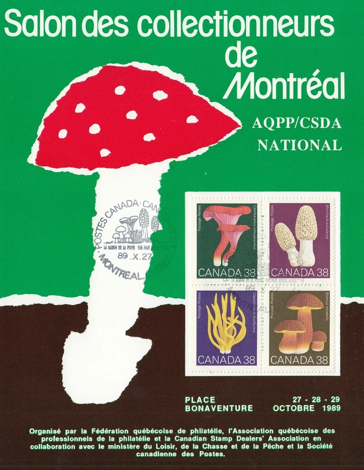 CANADA SALON DES COLLECTIONNEURS MONTRÉAL 1989 - CHAMPIGNONS MUSHROOMS  - Image 1 of 1