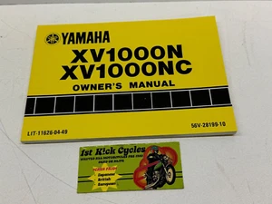1985 YAMAHA VIRAGO 1000 XV1000 56V-28199-10 MOTORCYCLE OWNERS MANUAL - Picture 1 of 3