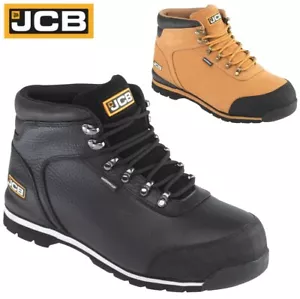 JCB 3CX MENS S3 LEATHER SAFETY WATERPROOF WORK BOOTS STEEL TOE CAP WIDE FIT SIZE - Picture 1 of 4