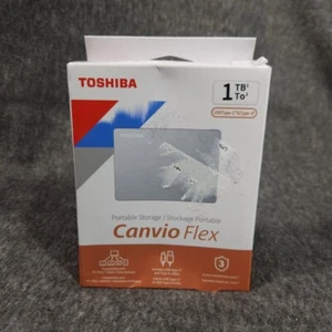 Toshiba Canvio Flex 1 TB 2.5" USB 3.2 HDTX110XSCAA External Hard Drive Silver - Afbeelding 1 van 3