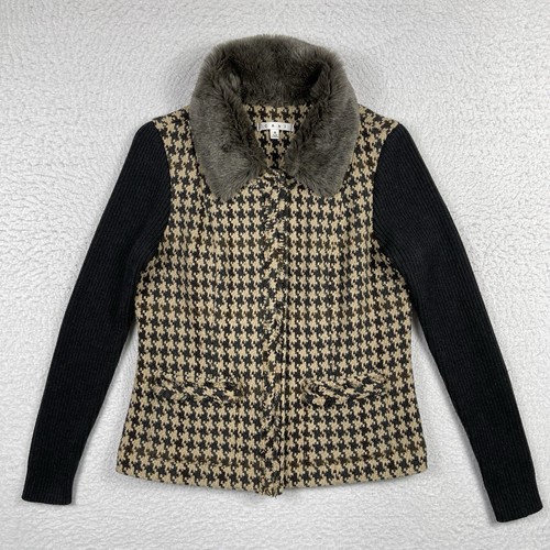 VETEMENTS Giacca CABI donna taglia 8 multicolore maglione pied de poule accademia college preppy